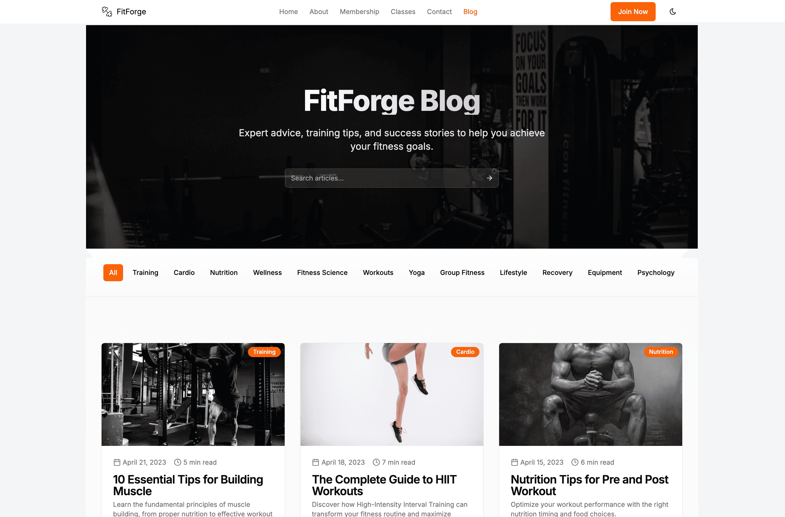 FitForge | Gym Website Template 3